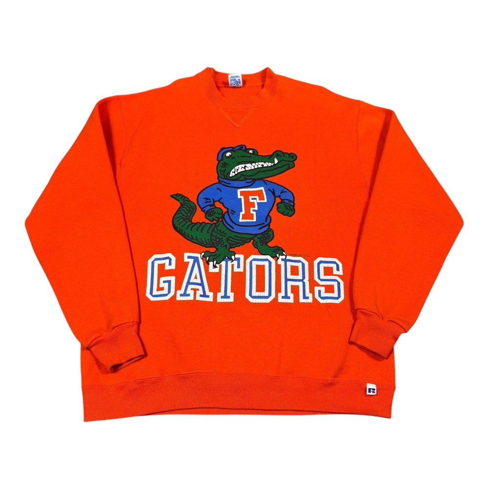 Vintage 1988 Russell Athletic Florida‎ Gators Crewneck Sweatshirt Men's L FLAW